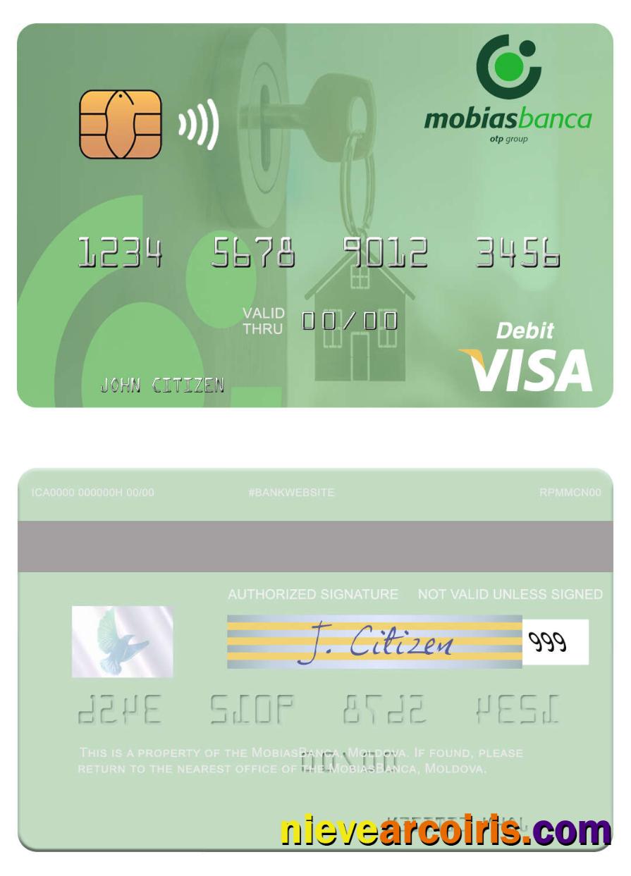 Moldova MobiasBanca visa debit card